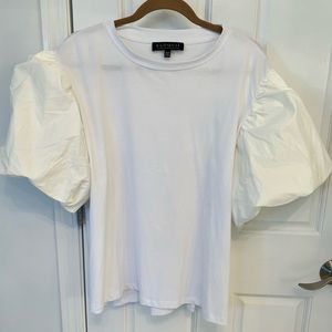 ELOQUII White Balloon Sleeve Shirt - Plus size 18/20